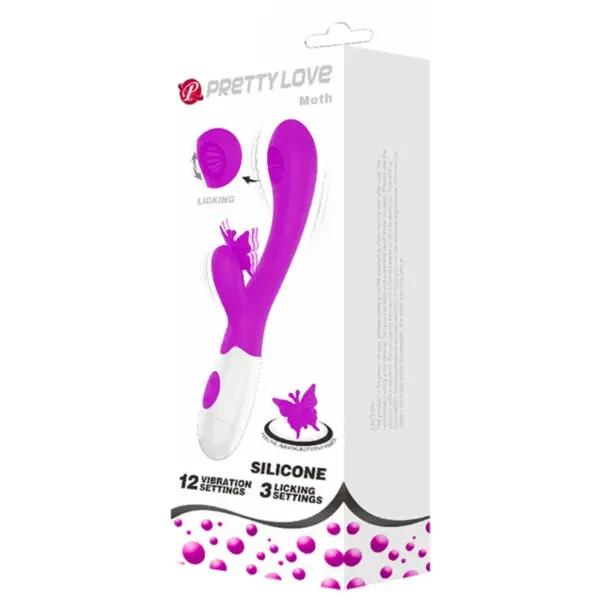 Pretty Love - Vibrador rabbit con licking morado - Imagen 4