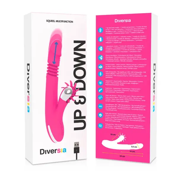 DIVERSIA - Bunny Up & Down 24 cm - Vibrador Rabbit Potente - Imagen 10