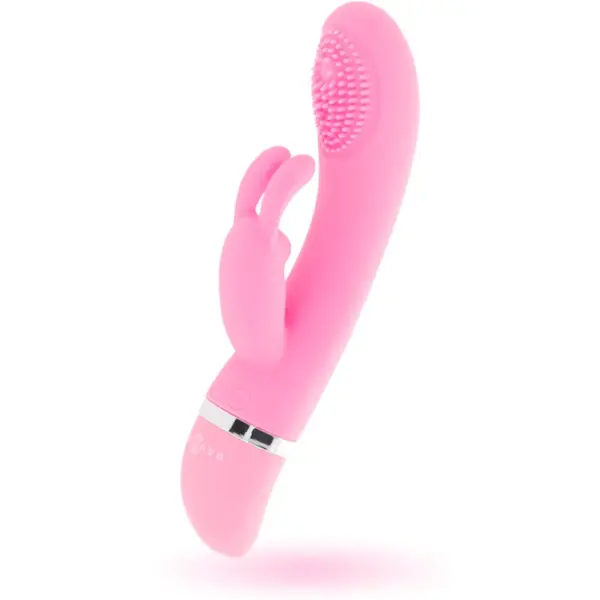 INTENSE - Vibrador Rabbit Oscilante de Silicona Rosa - Imagen 2