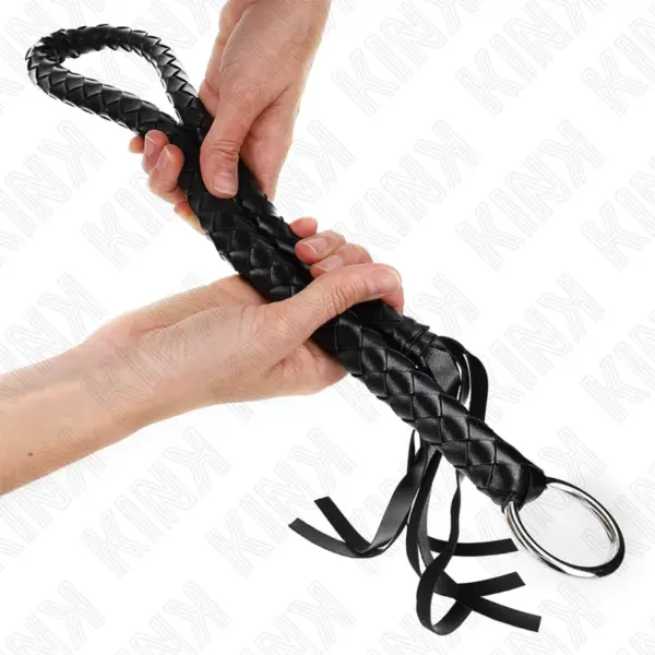 KINK - Látigo de Serpiente con Anillo de Mano Negro 65 cm - Imagen 3