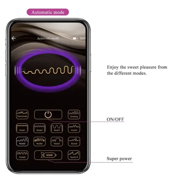 Pretty Love - Vibrador electroshock morado con control APP - Imagen 15