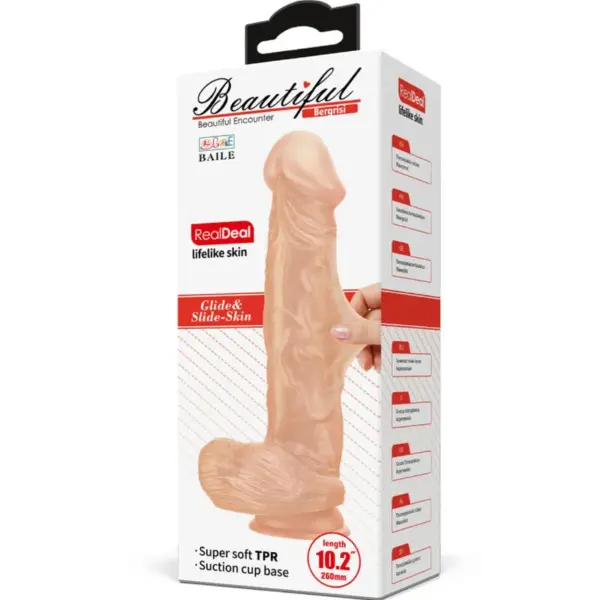 Beautiful Encounter - Dildo Realista Flexible 26 cm Natural - Imagen 9