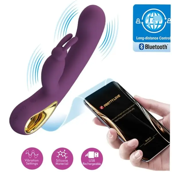 Pretty Love - Vibrador rabbit con licking morado