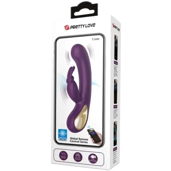 Pretty Love - Vibrador rabbit con licking morado - Imagen 4