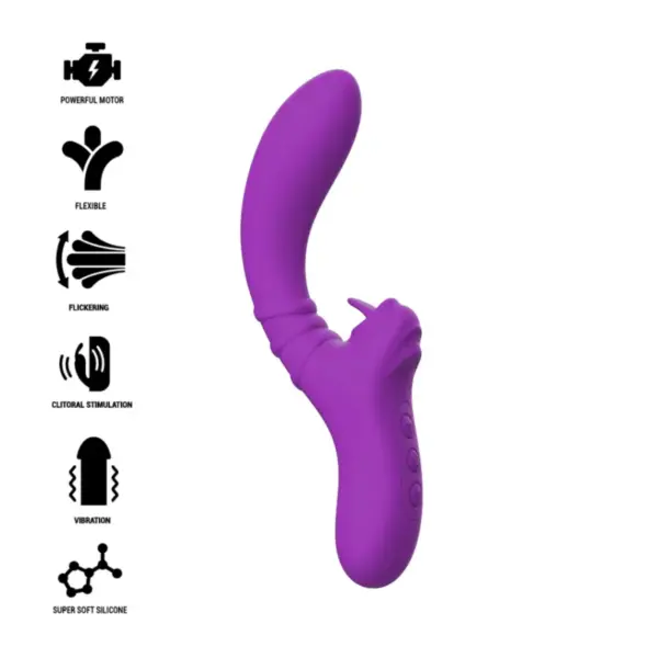 Intense - Vibrador flexible con lengua morado