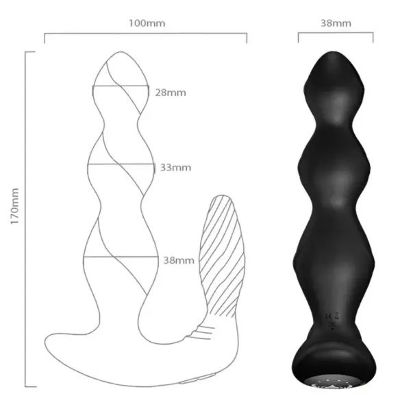 ARMONY - Vibrador y Plug Anal Negro con Control Remoto - Imagen 4