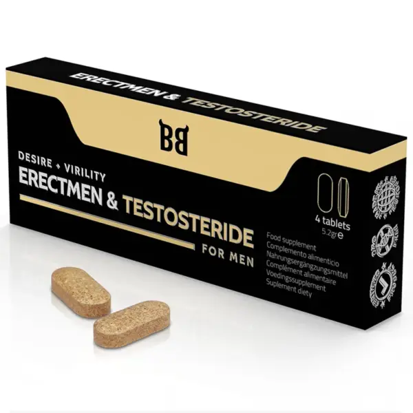 BLACK BULL ERECTMEN & TESTOSTERIDE - Potencia y Testosterona para Hombres