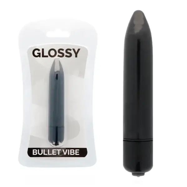 GLOSSY - Vibrador Negro Resistente al Agua