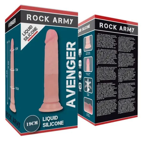 RockArmy - Arnes + Liquid Silicone Dildo Premium Avenger 19 cm -O- 3.98 cm - Imagen 7