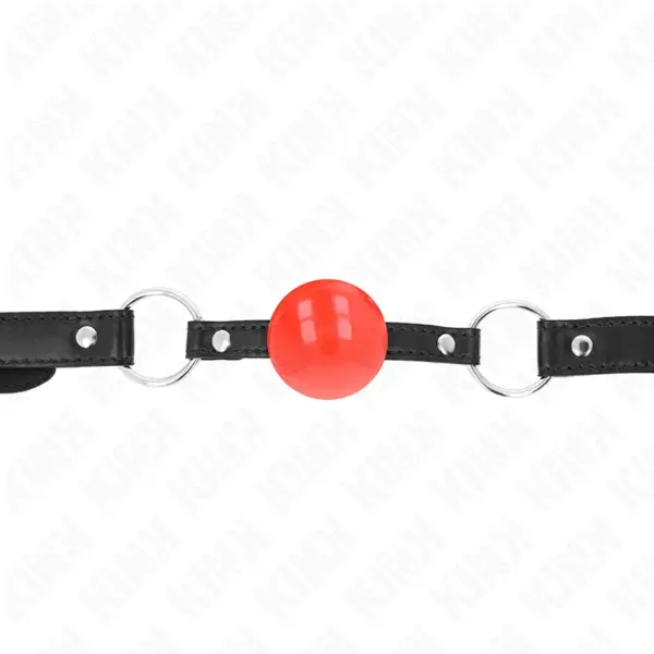 KINK - Mordaza de Bola 4 cm TPE Rojo 60 x 2 cm para BDSM