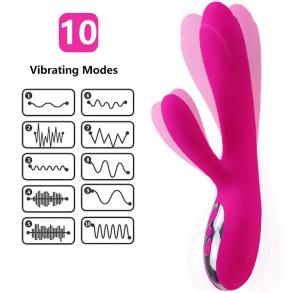 Armony - Vibrador y estimulador flexible efecto calor fucsia - Imagen 3