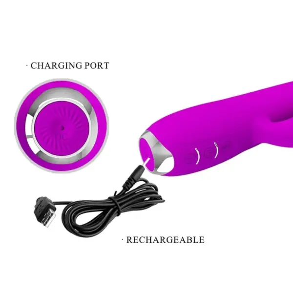 Pretty Love - Vibrador rabbit con licking morado - Imagen 10