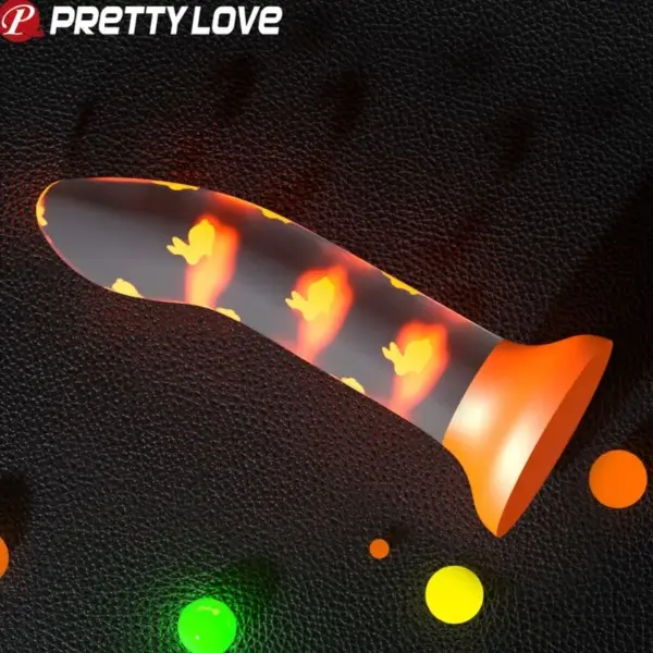 Pretty Love - Dildo luminoso naranja sin vibración para noches mágicas - Imagen 3