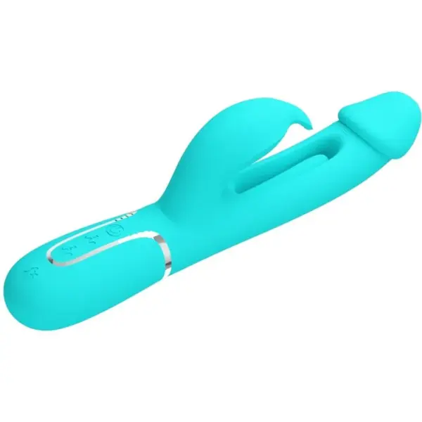 Pretty Love - Vibrador rabbit 3 en 1 con lengua verde agua - Imagen 3