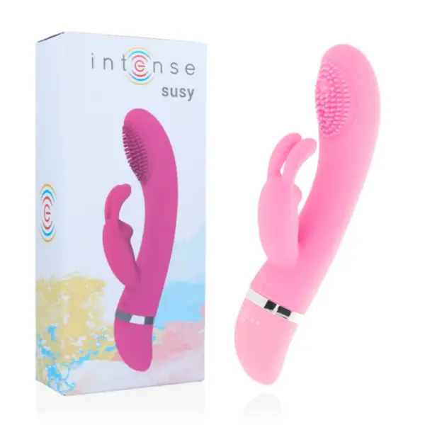 INTENSE - Vibrador Rabbit Oscilante de Silicona Rosa