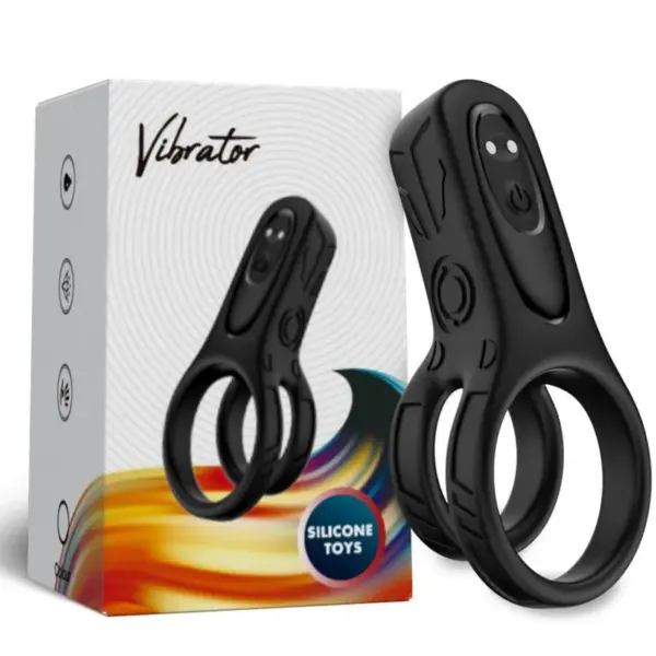 ARMONY - Doble anillo vibrador negro para parejas - Imagen 4