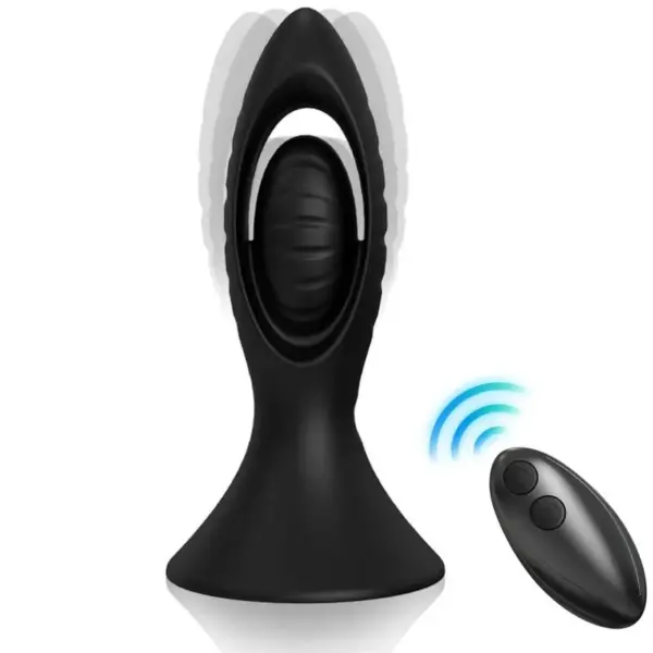 ARMONY - Vibrador & Plug Anal Silicona Negro