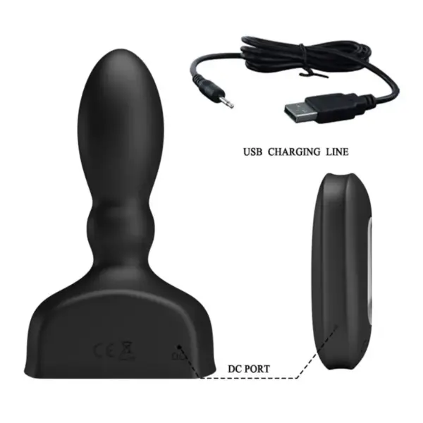 MR PLAY - Plug Anal Hinchable Negro Control Remoto - Imagen 3