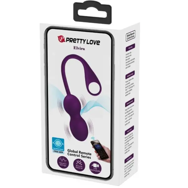 Pretty Love - Elvira Kegel Balls App Control Remoto Morado - Imagen 6