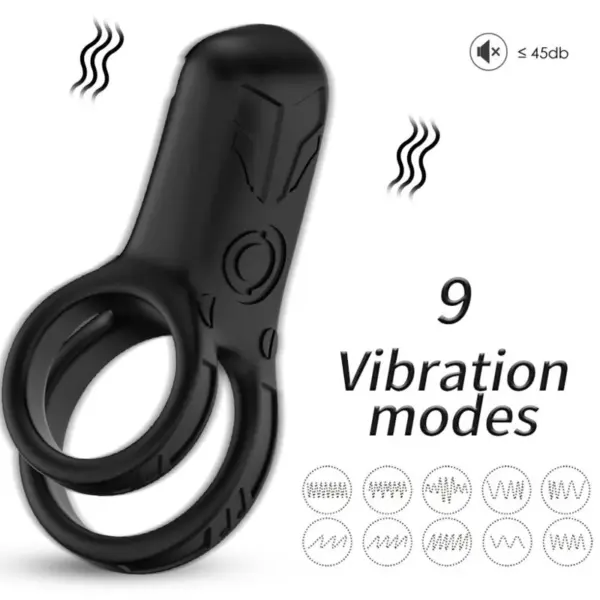 ARMONY - Doble anillo vibrador negro para parejas