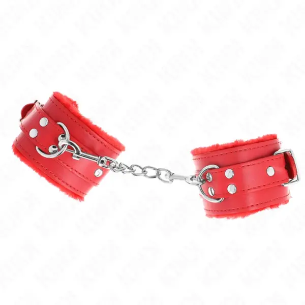 KINK - Muñequera Forrada Rojo con Correa Rojo Ajustable 20-29 cm X 5.5 cm - Imagen 2