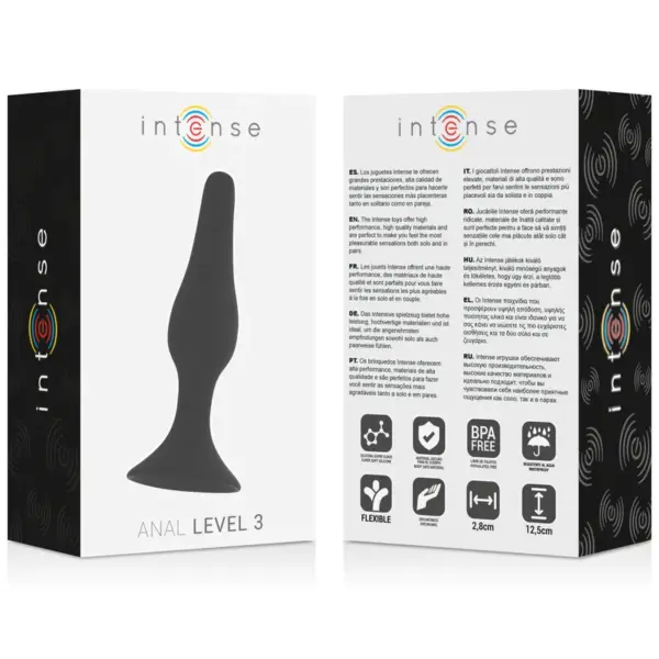 INTENSE - Anal Level 3 12.5CM Negro para Placer Máximo - Imagen 4