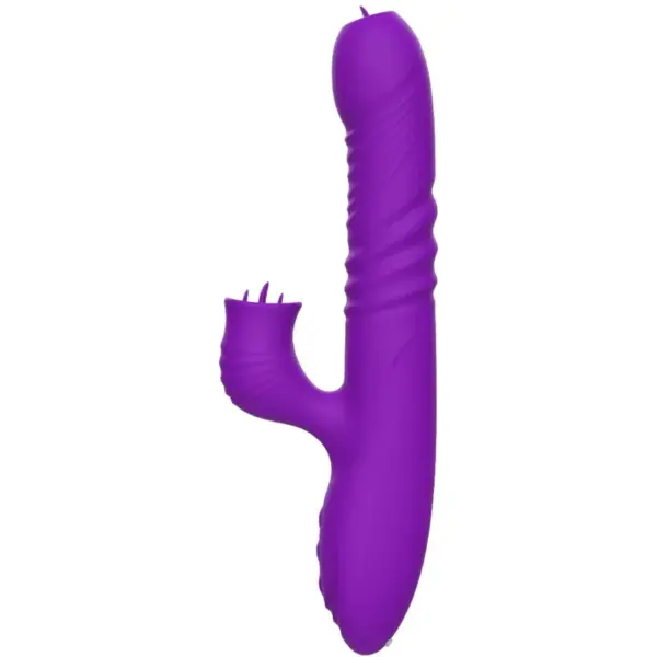 ARMONY - Vibrador rabbit con efecto calor y lengua estimuladora morado - Imagen 4