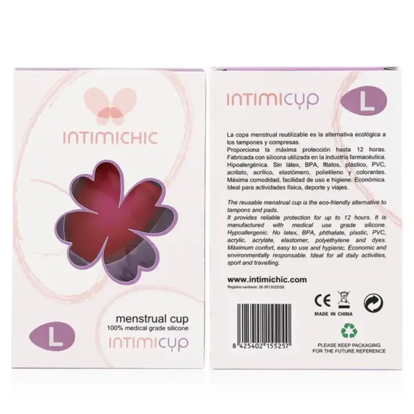 Intimichic - Copa Menstrual Silicona Médica - Talla L - Imagen 2