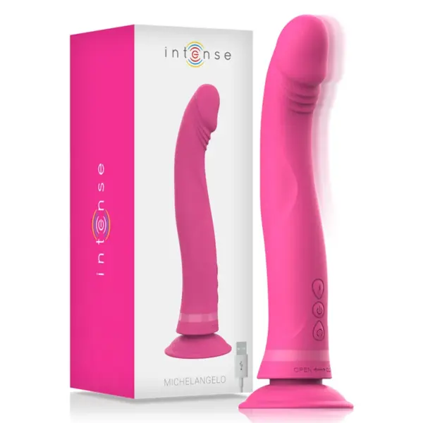 Intense - Michelangelo Dildo Vibrador Silicona Rosa - Imagen 3