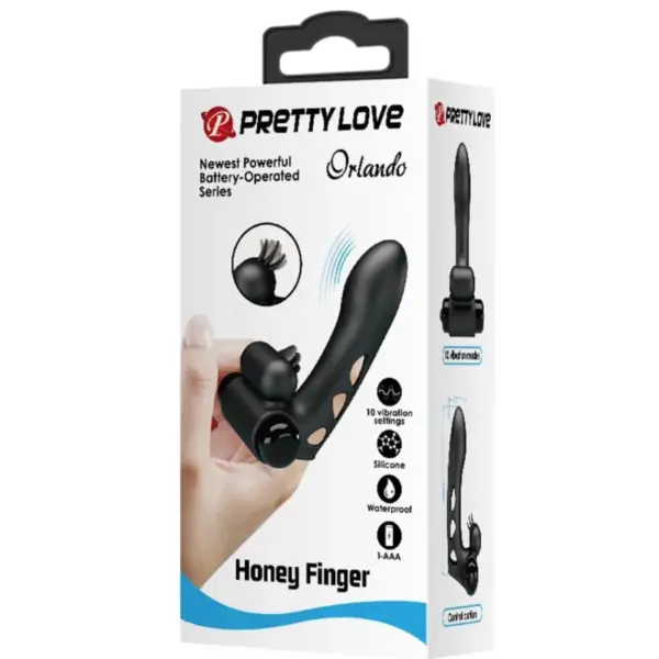 Pretty Love - Orlando Funda de Dedo Vibrador Negro - Imagen 10