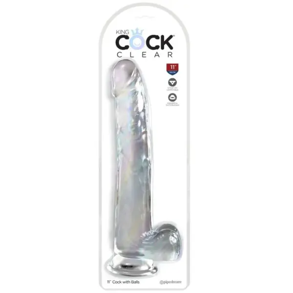 King Cock - Dildo Transparente Realista con Testículos 24.8 cm - Imagen 2