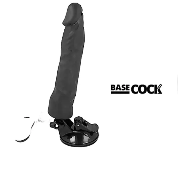 BASECOCK - Vibrador Realista Control Remoto Negro 21 cm