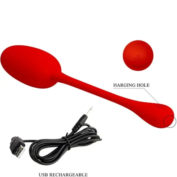 Pretty Love - Huevo Vibrador Recargable Rojo - Imagen 8