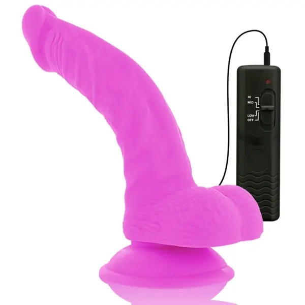 DIVERSIA - Dildo flexible con vibración lila de 21.5 cm - Imagen 9