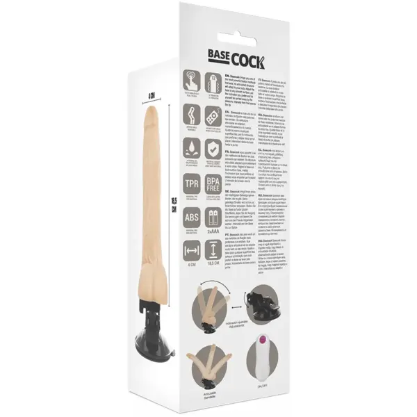 BASECOCK - Vibrador Articulable Control Remoto Natural 18.5 cm - 4 cm - Imagen 6