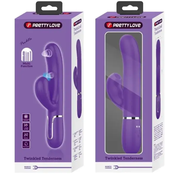 Pretty Love - Vibrador rabbit con licking morado - Imagen 11