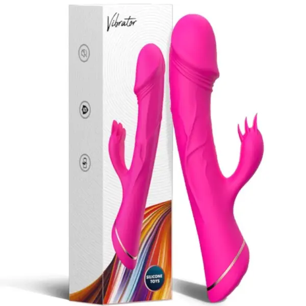 ARMONY - Dildo Vibrador Rabbit Silicona Fucsia - Imagen 6