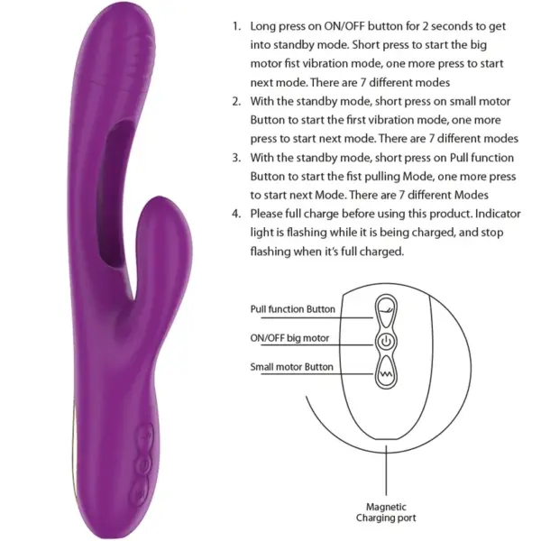 INTENSE - Vibrador multifunción Apolo con lengua oscilante morado - Imagen 6