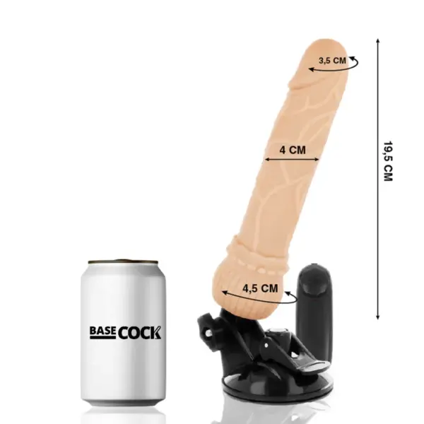 BASECOCK - Vibrador realístico control remoto natural 19.5 cm - 4 cm - Imagen 2