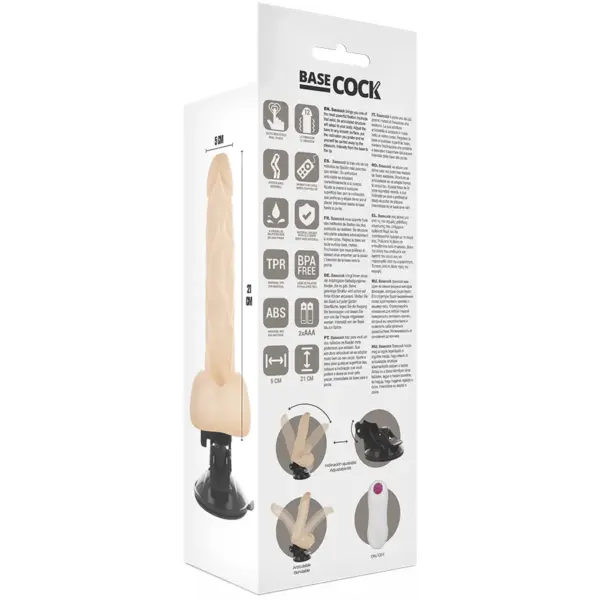 BASECOCK - Vibrador articulable control remoto natural 21 cm - Imagen 5