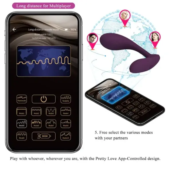 Pretty Love - Vibrador G-Spot recargable lila con app - Imagen 13