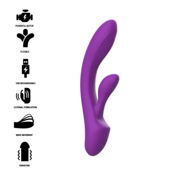 Intense - Vibrador rabbit de doble estimulación morado