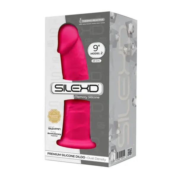 SILEXD - Modelo 2 Pene Realístico Silicona Premium 23 cm Fucsia - Imagen 3