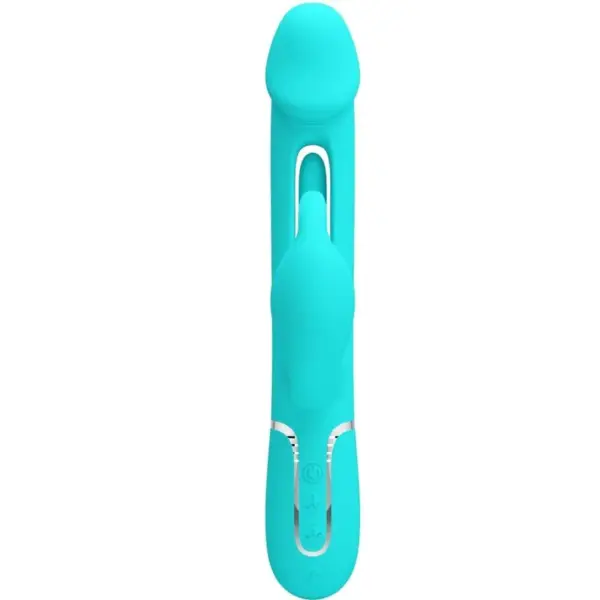 Pretty Love - Vibrador rabbit 3 en 1 con lengua verde agua - Imagen 2