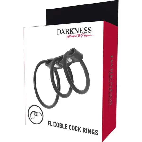 DARKNESS - Set de 3 Anillas Pene Flexible para Erecciones Duraderas - Imagen 4