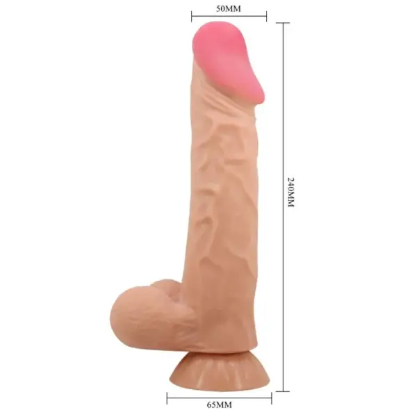 Pretty Love - Sliding Skin Series Dildo Realístico con Ventosa y Control Remoto Natural 24 cm - Imagen 4