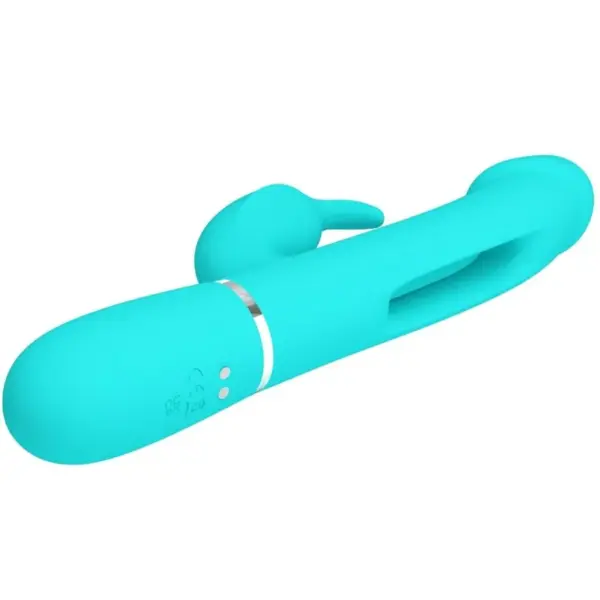 Pretty Love - Vibrador rabbit 3 en 1 con lengua verde agua - Imagen 4