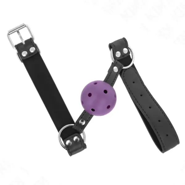 KINK - Mordaza de Bola Transpirable Morado 4 cm Ajustable 42-58 cm - Imagen 2