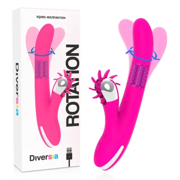 DIVERSIA - Bunny Rotation 24 CM - Vibrador con Perlas Giratorias