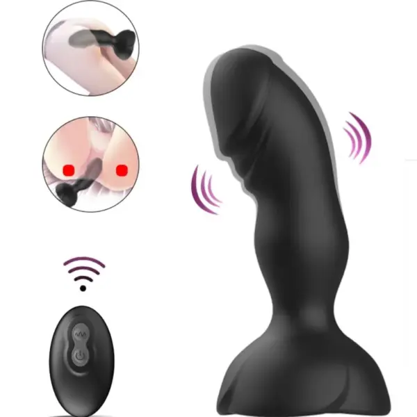 ARMONY - Vibrador & Plug Anal Control Remoto Negro - Experiencia Única de Placer - Imagen 4